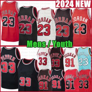 Męska młodzież 23 Michael Dennis Rodman koszulka koszykówki Scottie Pippen Derrick Kids Rose Demar DeRozan Zach Lavine koszulki City koszulki retro koszule 91 33