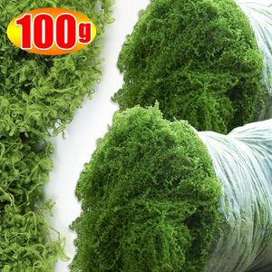 Flores decorativas 30/100g plantas verdes artificiais vida eterna musgo gramado mini paisagismo casa jardim decoração do quarto grama falsa artesanato diy