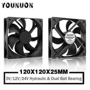 120mm 12cm 12025 Ventilador 5V 12V 24V 120mm120mm25mm DC Brushless Refrigeração 120x120x25mm USB 2PIN PC Computador Case Cooler 240314