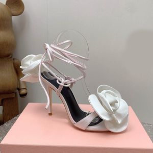 Designer Heels 10cm High Heel Sandals Evening Dress Shoes Fashion Designer Sandal Women Shoes Luxury Silkworm Silk Wedding Dinner Shoes