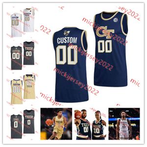 Dennis Scott Georgia Tech Basketball Jersey Jarrett Jack Matt Harpring 20 Tom Hammonds John Salley Stitched Georgia Tech Yellow Jackets Jerseys