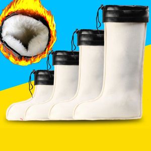 Botas de chuva masculinas forro de lã grossa longa lã algodão capa meias forro botas forro 240309