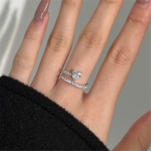 6 x 6 mm Herz-Diamant-Designer-Ring für Damen, Hochzeit, 925er Sterlingsilber, 5A-Zirkonia, luxuriös, Verlobungsringe, Schmuck, Damen, Freundin, Mädchen, Party, Geschenkbox, Größe 5–9