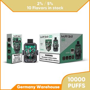 Kit di sigarette Puff 10000 E 10K Puffs monouso Vape Pen Mesh Coil Ricaricabile mirtillo ghiaccio Vapers 2% 5% Vaporizzatori
