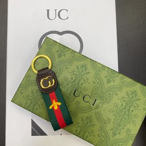 Cucci Keychain Ophidia WebStripe Canvas Yeşil Deri Anahtarlık