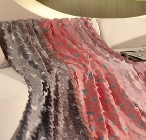 Höst- och vinter förtjockning dubbelskikt flanell filt nordisk stil all-match sovrum soffa kontor luftkonditionering korall fleece filtar