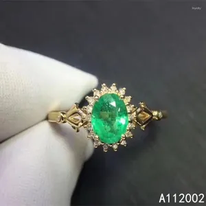 Cluster Rings KJJEAXCMY Fine Jewelry Natural Emerald 925 Sterling Silver Adjustable Gemstone Women Ring Support Test Trendy Lovely