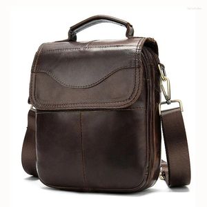 Çanta Boleeke Moda Orijinal Deri Erkekler Küçük İşletme Evrak Çantası Vintage Erkekler Messenger Crossbody Mens