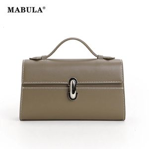 Mabula Genuine Leather Top Handle Preshel For Women Brand Designer Luxury Clutch Handbags عالية الجودة