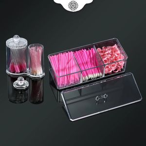 Transparenta ögonfransar Förlängningsverktyg Lagring Box Lashes Tillbehör Akryl Desktop Makeup Tool Container Cosmetic Organizer 240305