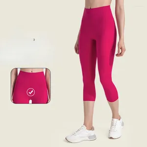 Active Pants Ai ingen besvärlighet tråd naken yoga capris hög midja bantning sport fitness för kvinnor