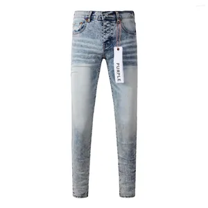 Calças femininas moda de alta qualidade roxo marca jeans reparação baixo aumento magro denim EUA 28-40 tamanho