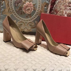 Boots Brand Shoes Women Bowtie Block Heels Dress Pumps Leather Closed Toe Party Shoes Spring Fashion Shoes 2020 Women Shoes