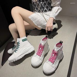 Casual Shoes Ladies Kids Boots Canvas Retro Zip High-Top Sports Platform Botas Mujer Women's Vulcanized