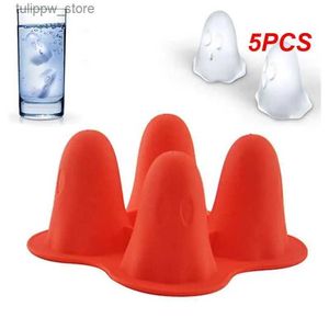 Ferramentas de sorvete 5 pçs bandeja fantasma molde vinho vidro decoração molde engraçado sorvete molde silicone pudim de chocolate fazer barra l240319