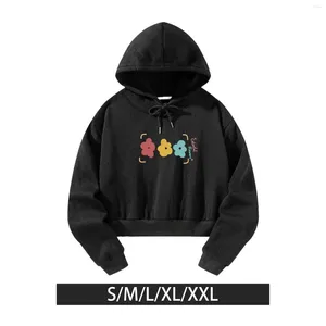 Kadın Hoodies Crop Hoodie Sweatshirt Siyah Hediye Külot Kapüşonlu Moda Üstleri Yürüyüş Sonbahar Bahar Seyahat