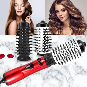 Spazzole Spazzola ad aria calda da 1000 W Pettine per lisciare i capelli Ferro da stiro in ceramica Bigodino automatico per capelli Rullo arricciacapelli senza fili Asciugacapelli a basso rumore