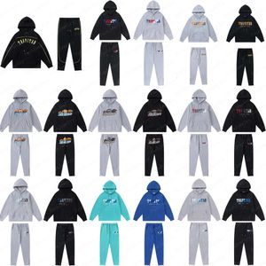 2024 Mens Trapstar Tute Maglione Pantaloni Set Designer Felpe con cappuccio Streetwear Felpe Tuta sportiva Ricamo Peluche Lettera Decorazione Felpe con cappuccio da uomo Pant