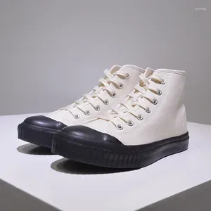 Повседневная обувь Белые парусиновые женские высокие кроссовки Vulcanize 2024 Весенние туфли на плоской подошве