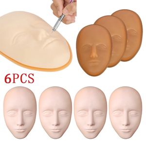 5D Tattoo Training Head Silicone Practice Permanent Makeup Lip Eyebrow Tattoo Skin Mannequin Face Head Tattoo Accessories 240227