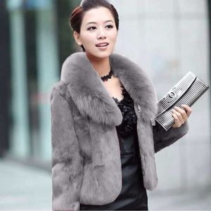 Women's Fur Faux Fur New Product Fur Coat Womens Short Autumn and Winter Otter Rabbit Fur Slim Fit Imitation Fur Coat Fox Fur Collar