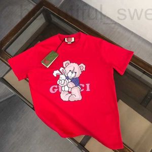 Camisetas masculinas designer G família estilo americano pequeno decote camiseta de manga curta, agulha de três livros masculina, marca moderna, todo algodão 5/4 manga, verão PG90