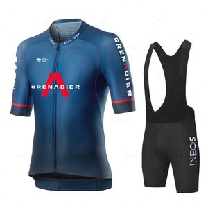 Ineos grenadier Cycling Jerseyセット男性通気性のあるユニフォーム自転車服クイックドライ自転車服Roupa Ciclismo Maillot Hombre 240311