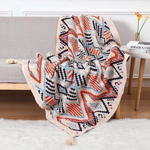 Blankets Boho Throw Blanket Knitted Tassel Soft Lightweight For Sofa Couch Bed And Living Room All Seasons