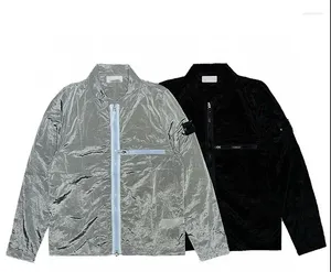 Giacche da uomo Giacche estive in nylon metallico Giacca con cerniera sul petto con maniche lunghe Abbigliamento per la protezione solare all'ingrosso per e donne