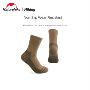 Strumpor Naturehike Outdoor Camping Shockabsorbering Merino Wool Rightangle Socks Wild Handing Warm Socks NH22WZ002