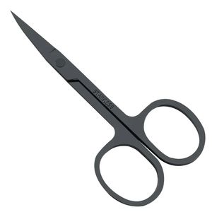 Tesoura de cabelo para nariz/aparador de sobrancelha, uso geral, aço inoxidável, preto, cabeça redonda, para homens e mulheres