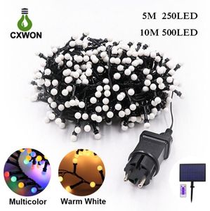 250 500 LEDs Luzes de corda Globo Luzes de fadas 9mm Bola Cordas de luz com 8 modos de iluminação para quarto casa jardim varanda Xmas5665791