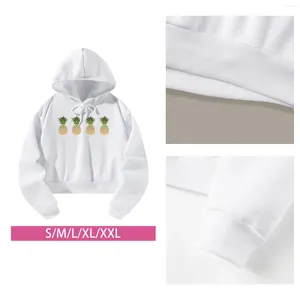 Hoodies femininos casual recortado topo manga longa moletom macio cordão com capuz pulôver roupas de ginástica para férias femininas