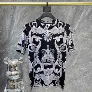 Men's T-Shirts Summer New Mens Abstract Art Print Short sleeved T-shirt Mens Social Club Clothing Brand Leisure Slim Fit T-shirt Mens J240319