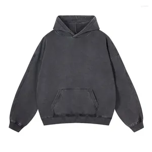 Hoodies masculinos 2024 gótico alto peso 450g algodão homens mulheres lavagem ácida vintage streetwear oversized moletom y2k roupas