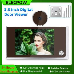 Doorbells Elecpow 3.5 inç gözetleme kapı zili kamera 120 yüksek tanımlı LCD dijital kapı izleyicisi dış mekan monitör akıllı ev kedi göz görsel kapı oyma240320