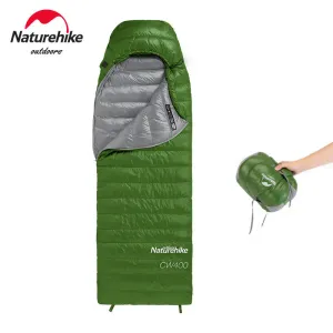 Gear NatureHike Sleeping Bag Ultralight Goose Down Sleeping Bag CW400 Camping Ice Flame Quilt Sleeping Bag Tourism Camp Sleeping Gear