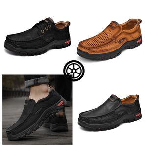 Casual Explosive shoes Men's leather large size loafers men's casual GAILeisure hot men's classic men's New Arrivals portable ventilate handy hard court brown