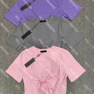 Camisetas curtas de algodão feminino Tops de bordados de bordados para mulheres para mulheres Top de designer de moda de verão