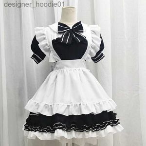 Cosplay Anime Costumes Japanese Black and White Devil Maid Dress Up Party Stage Rollspelning Kom på kanin Uniform Female Kaii Lolita kjolc24320