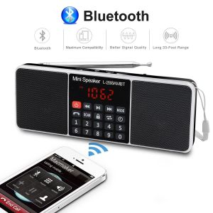 Högtalare Digital Portable Radio AM FM Bluetooth -högtalare Stereo Mp3 Player TF SD Card USB Drive Handsfree Call laddningsbara högtalare