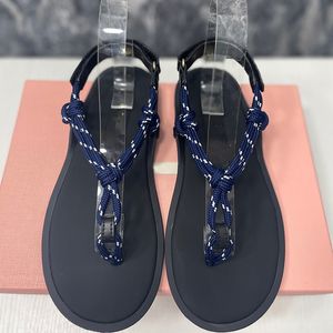 Hemp Rope Thong Sandals Woman Flat Shoes Ankle Wrap Rome Beach Sandales Female Shoes Casual Flats