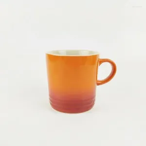 Vinglas Ceramic Tea Mug For Cups Orange Yellow Kiln Change Glaze Office och Home Horoscope kaffemuggar gåvor