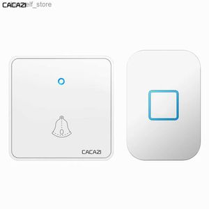 DOORBELLS CACAZI WIRELESS DOORBELL CR2032バッテリーボタン防水300mリモートコントロールUS EU UKプラグレシーバースマートホームリング60 CHIMESY240320