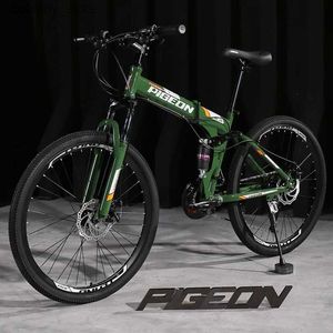 バイクライドオンドマウンテンバイクメンズフォールドビシク26インチドゥーブショック吸収bicycティーンエイジャーミッドスクールの生徒FAロードアダルトL240319