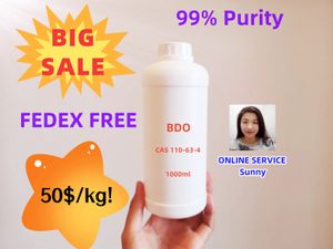 FedEx Ücretsiz Yüksek Saflık BDO 1.4 Butenediol CAS 110-63-4 Yüksek Saflık% 99. SAFE VE HIZLI TESLİM AVUSTRALYA/USA/USA/ABD/Kanada/Avrupa V0009 CAS 110-64-5'ten daha iyi