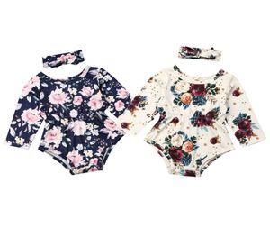 2 pezzi neonato neonato bambina vestiti di fiori manica lunga pagliaccetto tuta abiti7598184