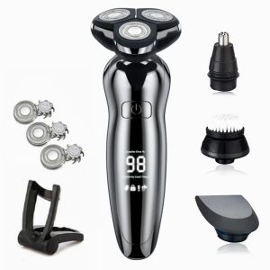 Shavers Electric Razor Electric Shaver Hair Cutting Shaving Machine For Men Clipper Beard Trimmer Rotary Shaver 100% Water Proof