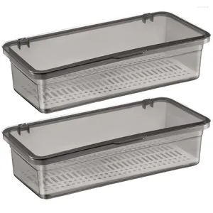 Kök förvaring 2 st cutery box arrangör baby silvervaror redskapshushållens hushåll plastbehållare genomskinlig