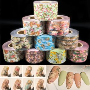 Kits 10 Rolls 50m Angel Nail Foils Set for Nails Flower Transfer Paper Stickers Lover Manicure Set Diy Nail Decorations